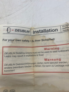 Deublin 1590-000 Deuplex Rotary Union, Air (2) X 1/2” (Open Box)