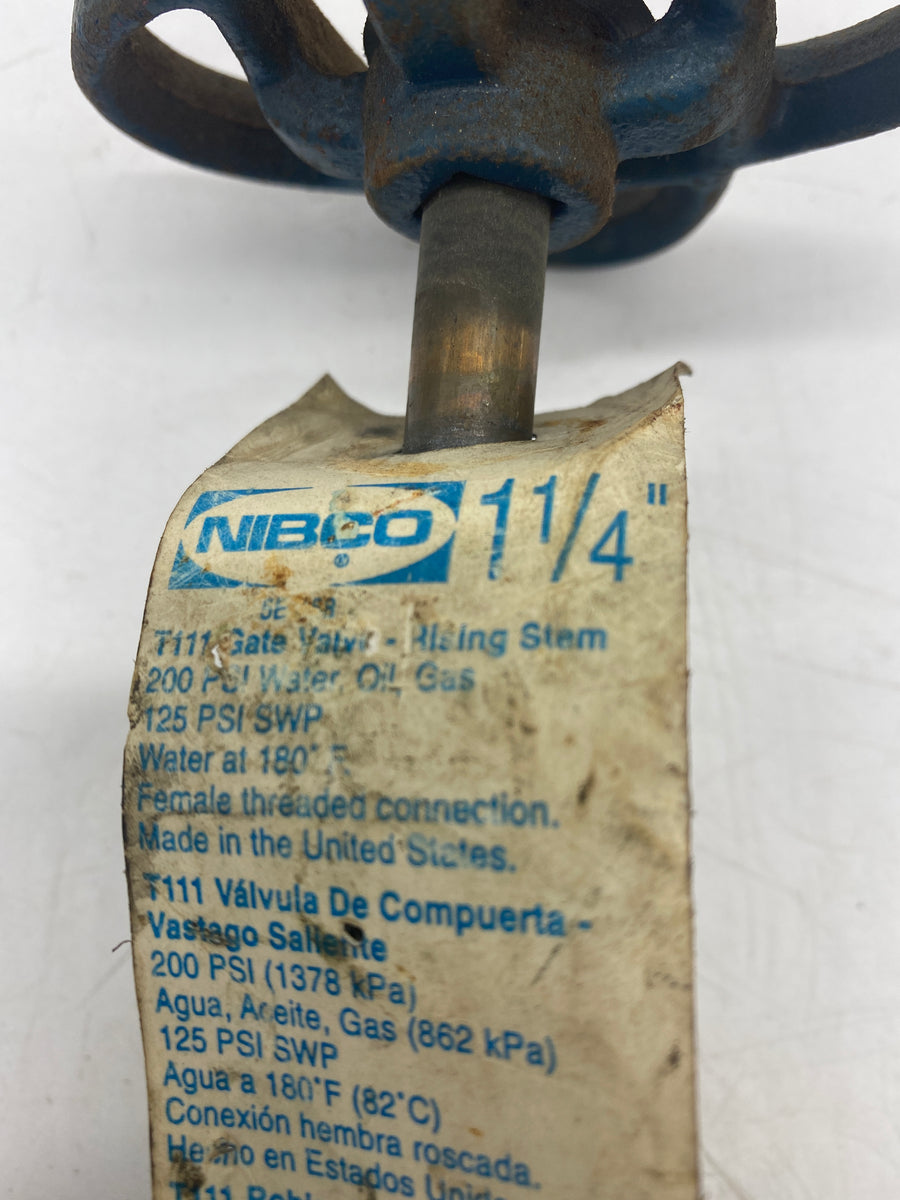 NIBCO 1-1/2" Pipe, Class 125, Threaded Bronze Solid Wedge Rising Stem