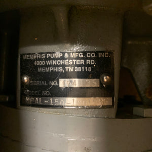 Memphis Pump MPAL-150-100TEBF 1750 RPM Close Coupled Centrifugal Pump, 1-1/2" x 2" (New)