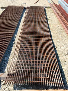 Grating 36" x 20’ x 1-1/4" Steel Bar Grating, Serrated (Used)