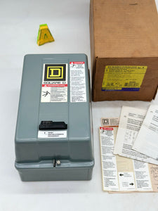 Square D 8536SBG2V02H20S Size 0 Starter w/ SS PB, Mtr Logic, 120V Coil, Encl (Open Box)