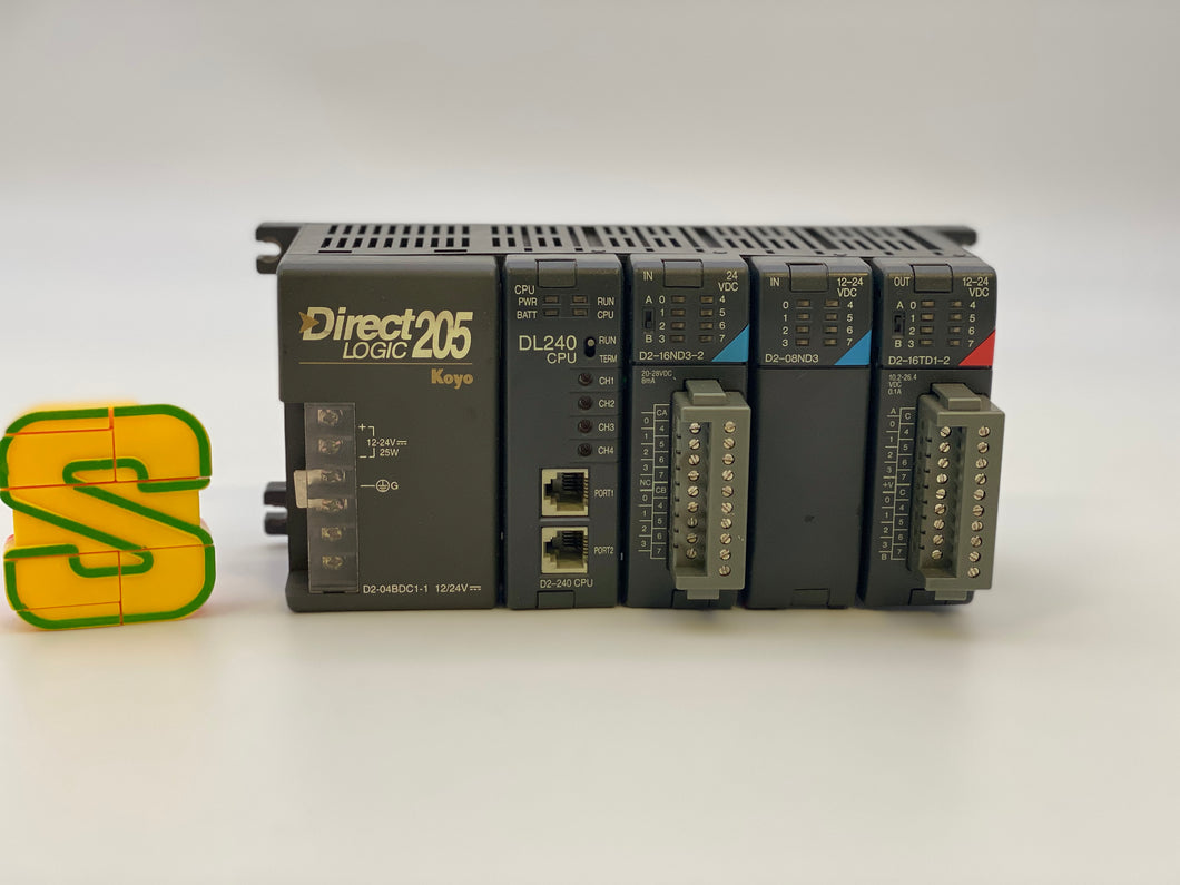 Automation Direct D204BDC1-1 DirectLogic 205 PLC Assy w/ D2-240CPU (Used)