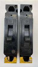 Load image into Gallery viewer, GE TEB111Y100 Circuit Breaker, 100A, 1-P, 120VAC *Lot of (2)* (Used)