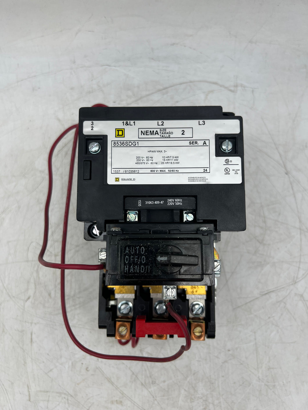 Square D 8536SDG1V03 Size 2 Starter w/ 220/240V Coil (Used)