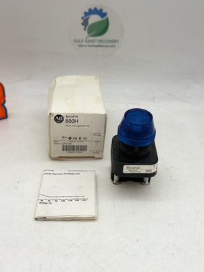 Allen-Bradley 100039 800H-QRH2B 30mm Pilot Light, Blue, 800H PB (Open Box)