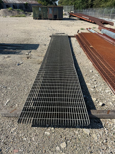 Grating 36” x 20' x 2" Galvanized Steel Bar Grating, Serrated (Used)