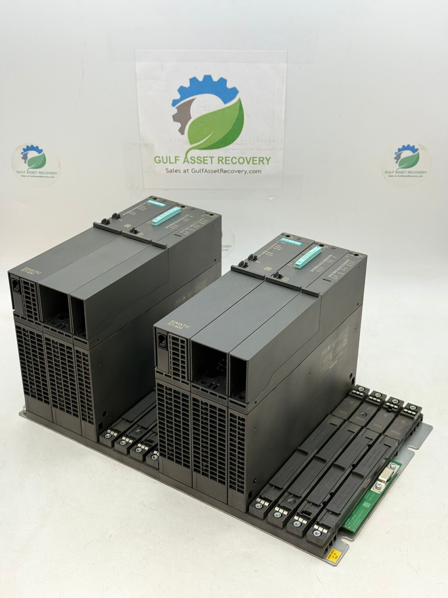 Siemens Simatic S7-400 PLC Rack w/ 6 Mod (x2) CPU412-5H, PS407-10A, CP ...