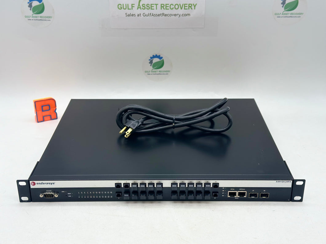 Foxboro Invensys P0973JN Enterasys A4H124-24FX 24-Port Fiber Switch w/ Pwr Cord (Used)