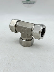 SHF Inc SUT-16 1" Tube Union Tee, Double Ferrule, 316 SS (No Box)