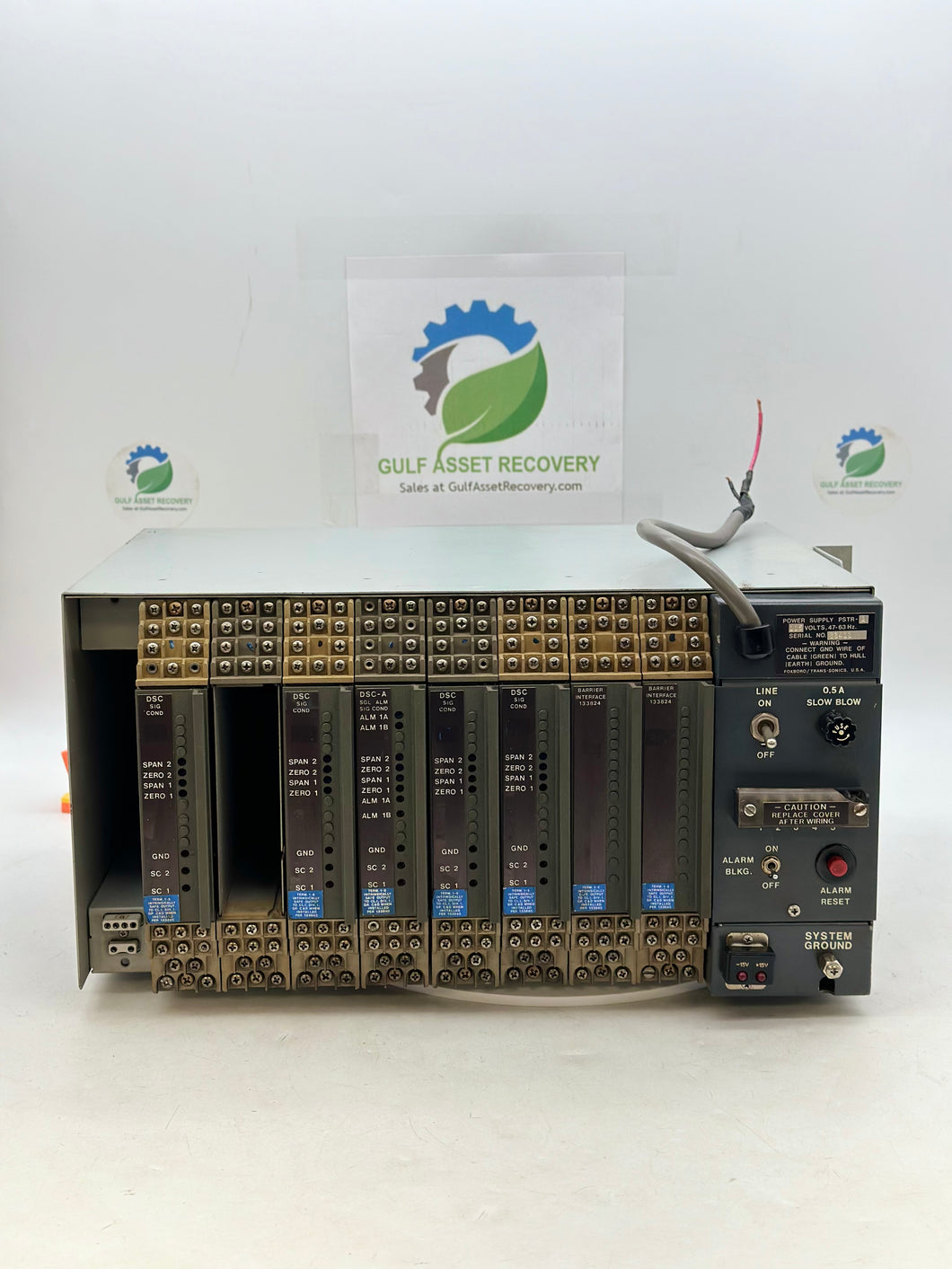 Foxboro 11-Slot Chassis w/ PSTR-A Power Supply, (7) Modules (Used)