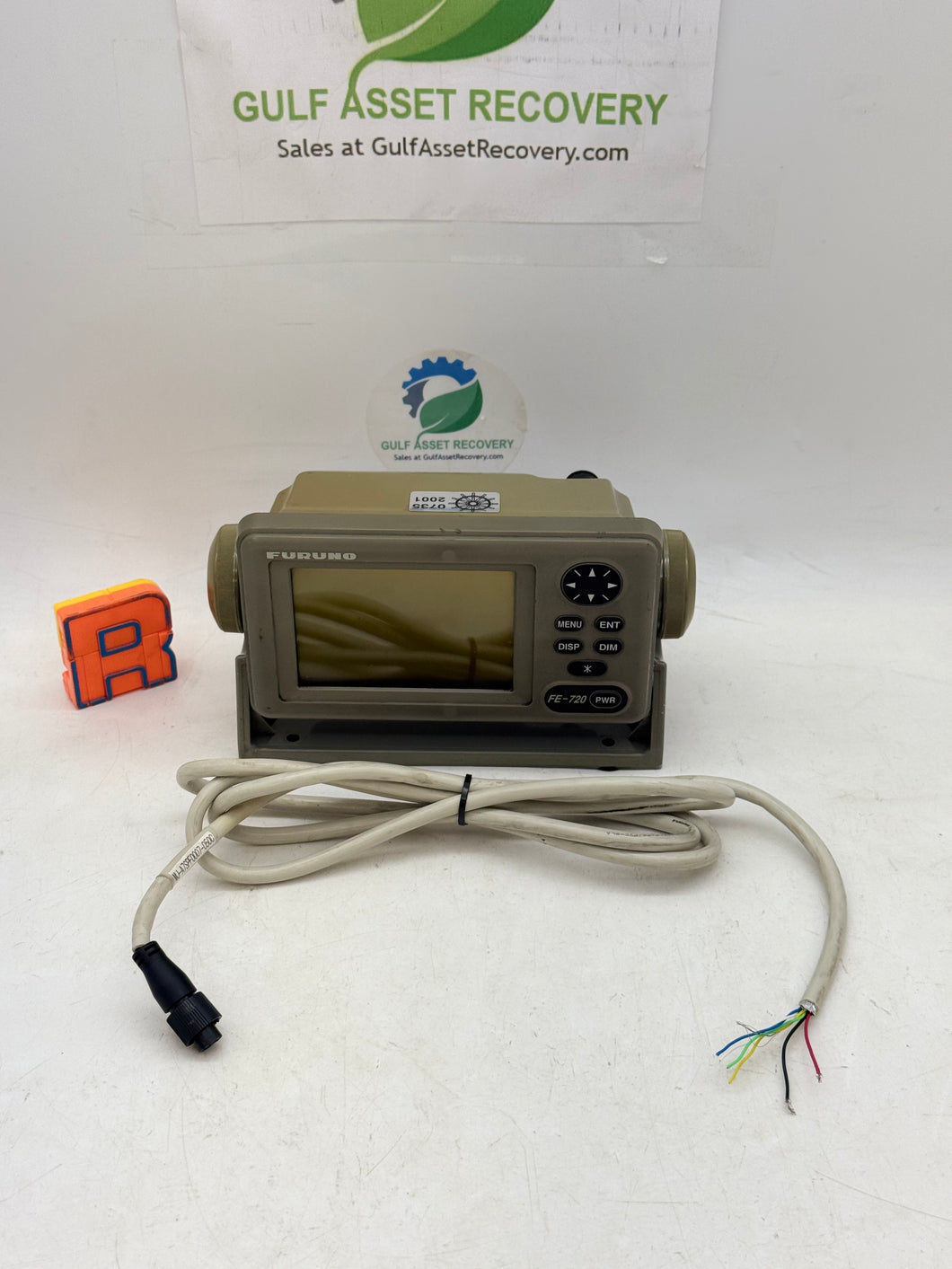 Furuno FE-720 Digital Depth Indicator Display Unit w/ Bracket, Pwr Cable (For Parts)