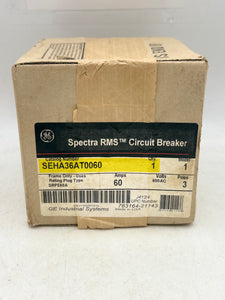 GE SEHA36AT0060 Spectra RMS Circuit Breaker, 60A, 3P (New)