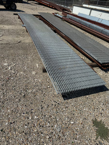 Grating 35-3/4” x 24’ x 1-1/4" Galvanized Steel Bar Grating, Smooth (Used)
