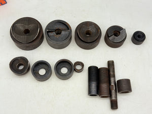 Greenlee Assorted Conduit Knockout Punch & Die Set, 3/4”-2 1/2” *Lot of (18) pcs* (Used)
