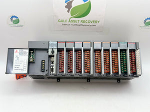 Allen-Bradley 1746-A10 SLC 500 10-Slot Rack w/ 1747-L541 CPU, Pwr Sup, I/O Mods (Used)