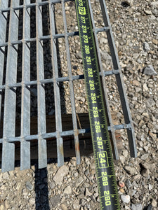Grating 35-3/4” x 24’ x 1-1/4" Galvanized Steel Bar Grating, Smooth (Used)