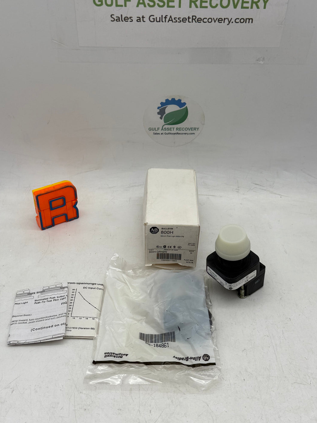 Allen-Bradley 800H-QRH2W 30mm Pilot Light, White, 800H PB (New)