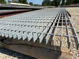 Grating 35-3/4” x 24’ x 1-1/4" Galvanized Steel Bar Grating, Smooth (Used)