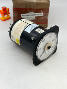 Crompton 077-218LA-QQSS-C6 Kilovars AC Meter, 0-1000Kilovars, Calibrated 11.15.22 (Used)