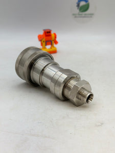 Parker SH8-62 Quick Coupler, Stainless Steel, 1" FNPT w/ Swagelok Reducer (Used)