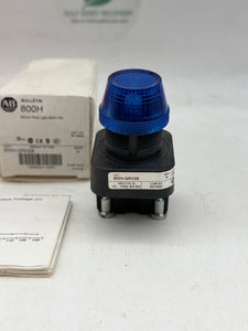 Allen-Bradley 100039 800H-QRH2B 30mm Pilot Light, Blue, 800H PB (Open Box)