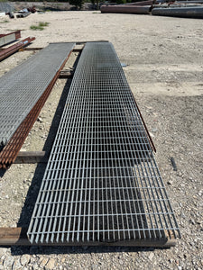 Grating 35-3/4” x 24’ x 1-1/4" Galvanized Steel Bar Grating, Smooth (Used)