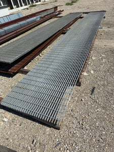 Grating 35-3/4” x 24’ x 1-1/4" Galvanized Steel Bar Grating, Smooth (Used)
