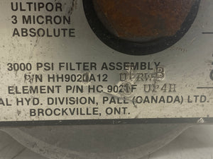 Pall Ultipor HH9021A12-UTRWB 3000 PSI Filter Housing (No Box)