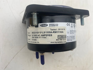 Byram Laboratories MCS103131LS1500A-RM1110A 0-1500A AC Ammeter (No Box)