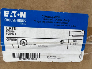 Eaton Crouse-Hinds LR78 Form-8 Conduit Outlet Body, 2.5” (Open Box)