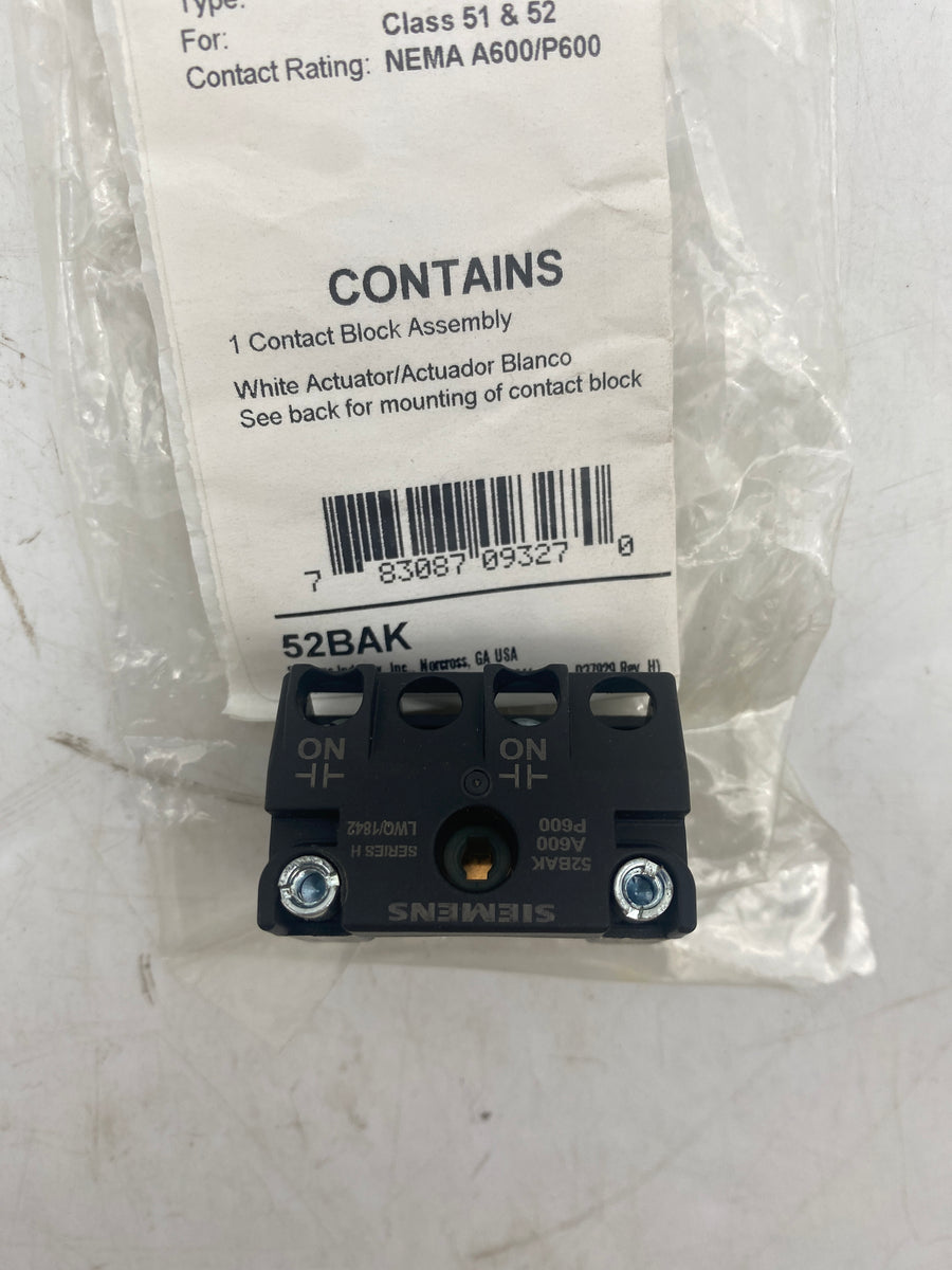 Siemens 52BAK Accessory Contact Block Kit *Lot of (4)* (No Box) – Gulf ...