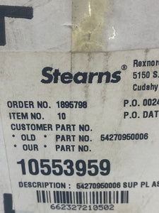Rexnord 54270950006 Stearns 10553959 Disc Brake Support Plate (Open Box)