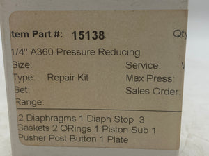 Cash Valve 15138 1/4" A360 Pressure Reducing Repair Kit (Open Box)