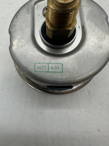 IMT 0-40 BAR Pressure Gauge, Liq Fill, 2", SS, 1/4" NPT Center Back Connect (No Box)