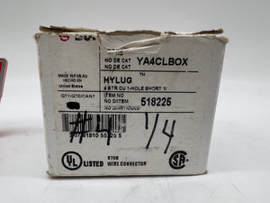Burndy 518225 YA4CLBOX Compression Terminal, 4 AWG, *Box of (69)* (Open Box)