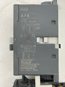ABB A75-30 Non-Rev Contactor w/ TA75 DU TOLR, CAL5-11 Aux Contactor (Used)