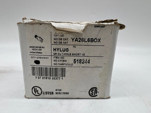 Burndy 518244 YA26L6BOX Compression Terminal, 2/0 AWG, *Box of (15)* (Open Box)