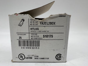 Burndy 518175 YA2CL2BOX Compression Terminal, 2/0 AWG CU *Box of (25)* (Open Box)