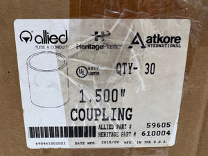 Allied Tube & Conduit 59605 PVC Coupling 1.5" 30/Box *Lot of (2) Boxes* (New)