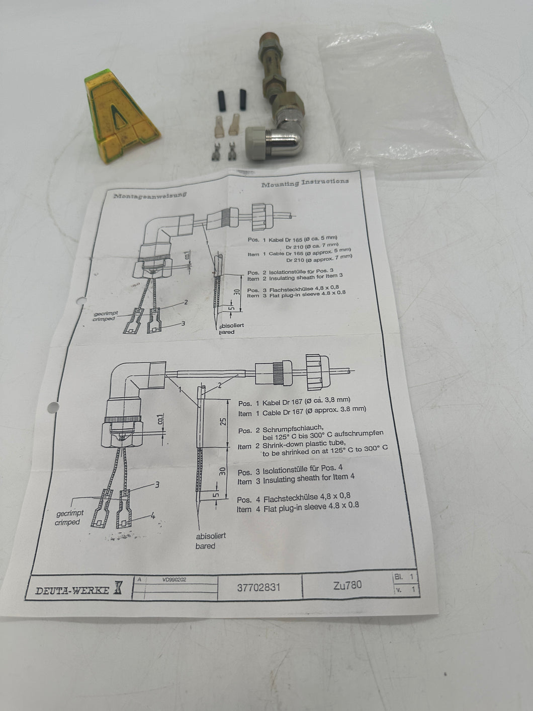 Deuta-Werke 37702831 Zu780 Pick Up For 6516-90000-35 / BM7/2 Tachometer (No Box)