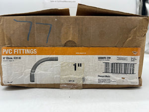 Carlon UA9AFR-CTN 90° Elbow, 1", Schedule 40, *Box of (25)* (Open Box)