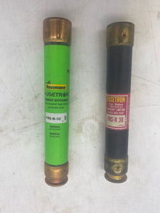Bussmann FRS-R-30 Fusetron Dual Element Time Delay Fuse, 600V *Lot of (13)* (No Box)