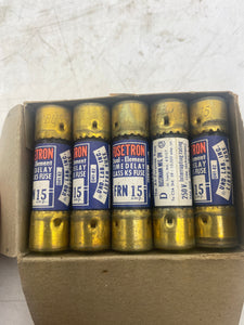 Bussmann FRN-15 Fusetron Dual Element Time Delay Fuse, 250V, 10/Box *Lot of (3) Boxes* (Open Box)