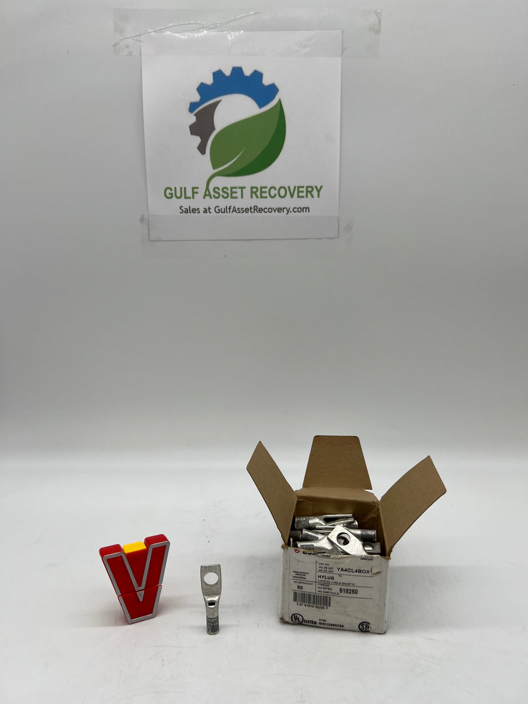 Burndy 518250 YA4CL4BOX Compression Terminal, 4 AWG, *Box of (50)* (Open Box)