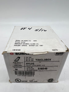 Burndy 518245 YA4CL3BOX Compression Terminal, 4 AWG CU, *Box of (50)* (New)