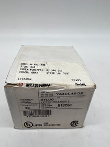 Burndy 518250 YA4CL4BOX Compression Terminal, 4 AWG, *Box of (50)* (New)