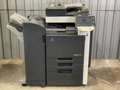 Konica Minolta Bizhub C220 Color Laser MFP w/ FS-527 Floor Finisher (Used)