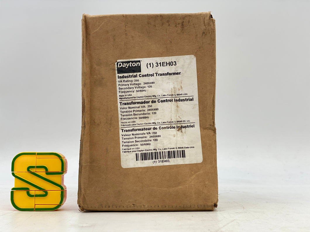 Dayton 31EH03 Control Transformer 250 VA Rating, 240x480VAC/120VAC (New)