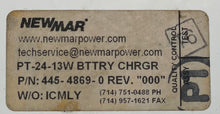 Load image into Gallery viewer, NewMar 445-4869-0 PT-24-13W Phase Three Batt Charger, 24VDC 13A (Used)