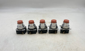Cutler-Hammer 10250T26211 Non-Illum. Red PB Switch *Lot of (5)* (Used)